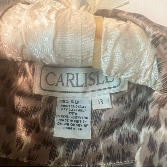 VINTAGE, Carlisle 100% Silk leopard print blouse, size 8 - Picture 3 of 7